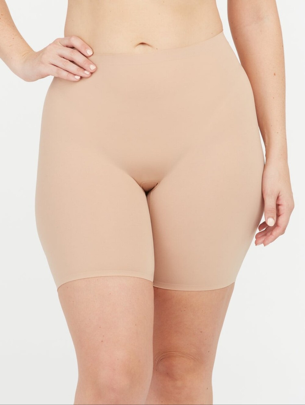 Rami Beige Seamless High-Waist Shaping Shorts